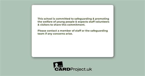 Secondary School Lime Book Visitor Card (REAR)